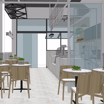 奶茶店su模型