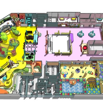 儿童游乐场室内布置su模型