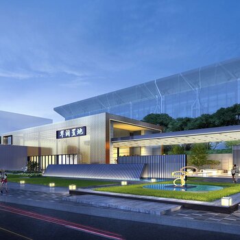 现代简约售楼部建筑su模型