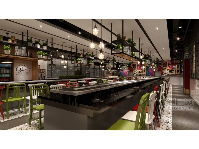 汤响自助回转火锅店CAD图纸下载[id:5878]_施工图纸免费下载-CAD图块，节点大全-中国室内设计资源平台