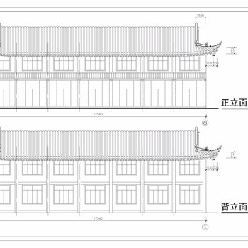 古建筑宫殿施工图|平面 立面_cad全套设计图下载_cad