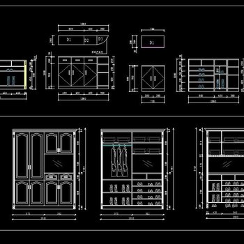 鞋柜cad图库