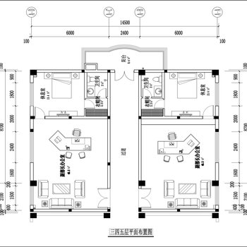 省委宣传部领导办公室cad施工图 效果图