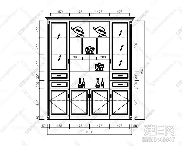 酒柜- 建e网施工图下载网