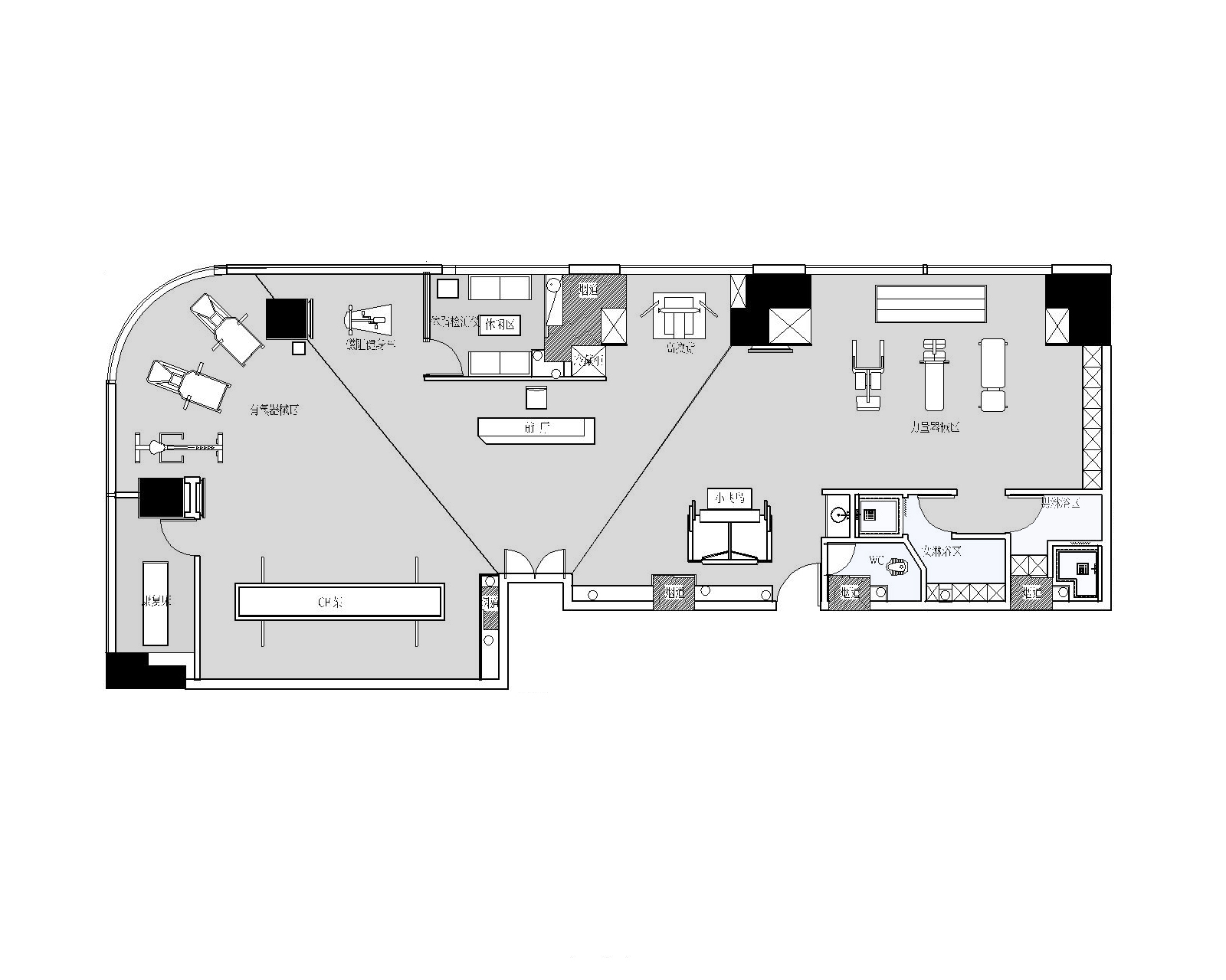 苜梵设计丨尼奥健身房:轻质解压的生活-建e室内设计网