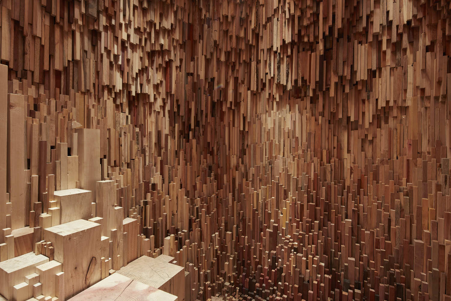 设计案例 设计资讯 艺术家收集一万种木材打造树木版"种子神殿"