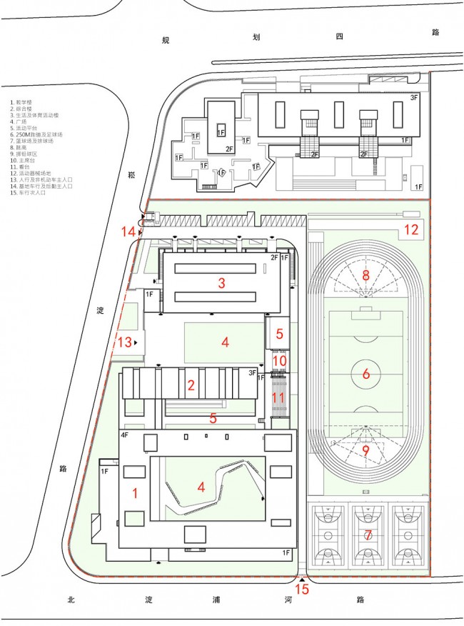 某大学教学楼楼体设计cad立面工程图