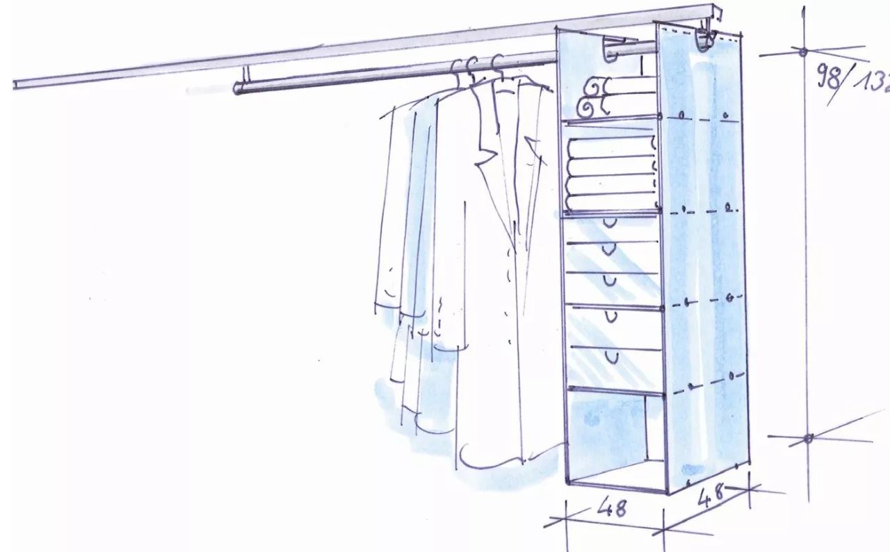 看手绘怎么把衣柜表现的淋漓尽致!-建e网设计资讯