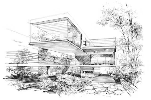 建筑精细线稿赏析