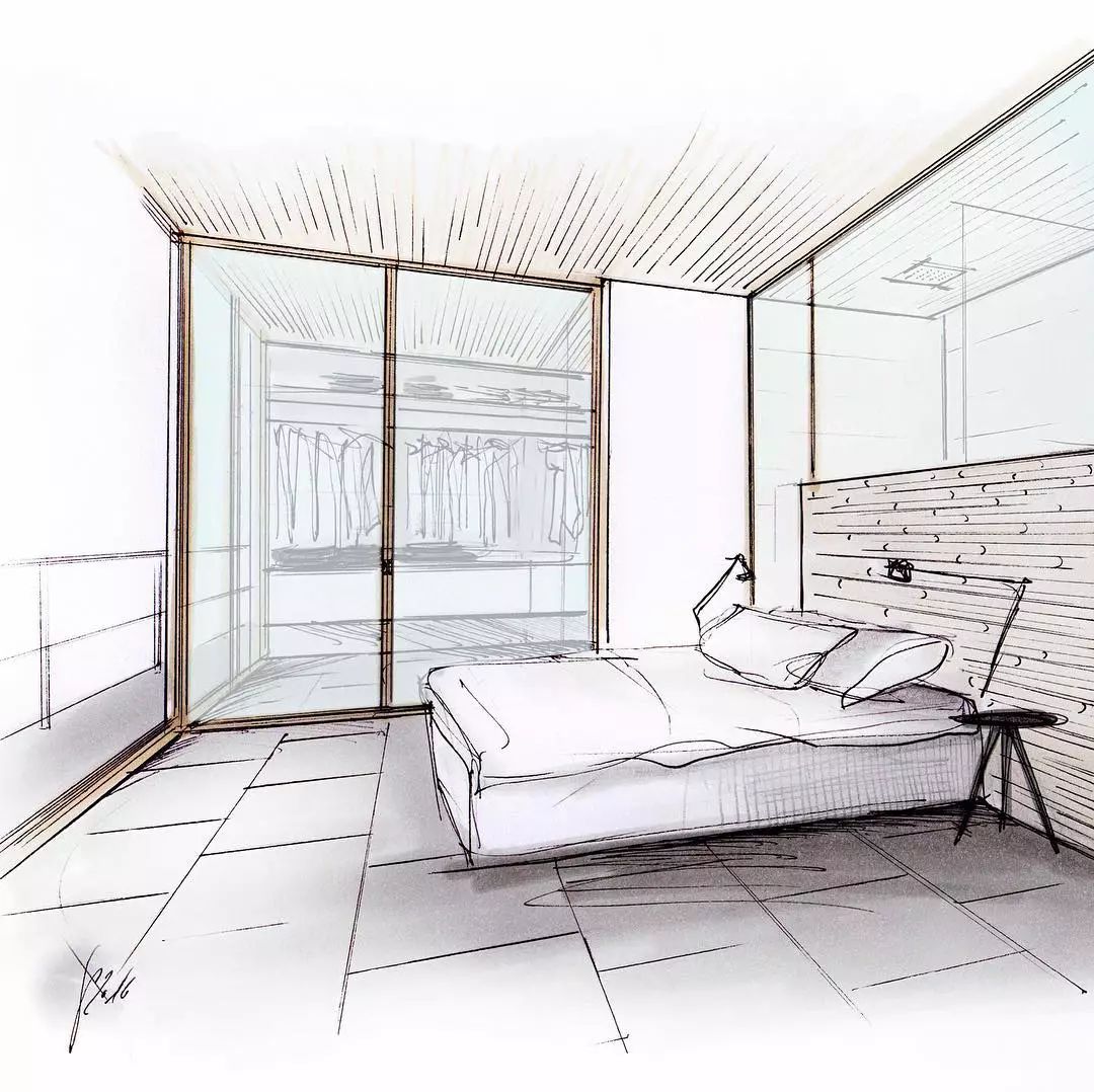 《艺涂手绘》——室内手绘 新中式卧室（二） - 知乎