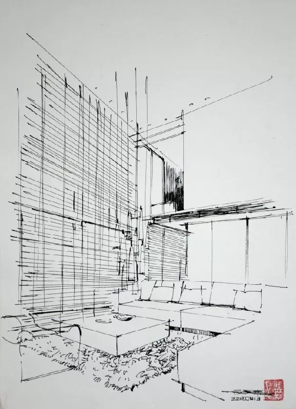室内手绘空间线稿分享