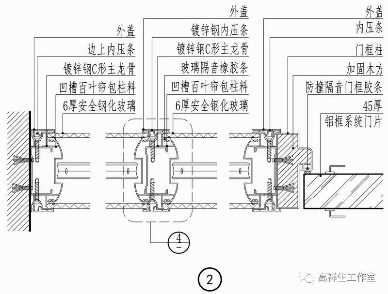 玻璃墙面的构造图例