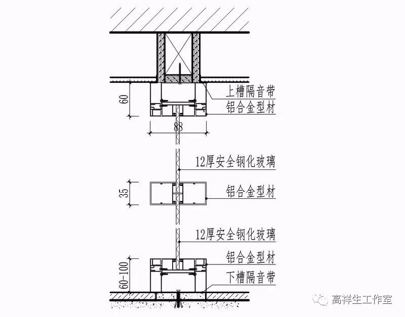 玻璃墙面的构造图例