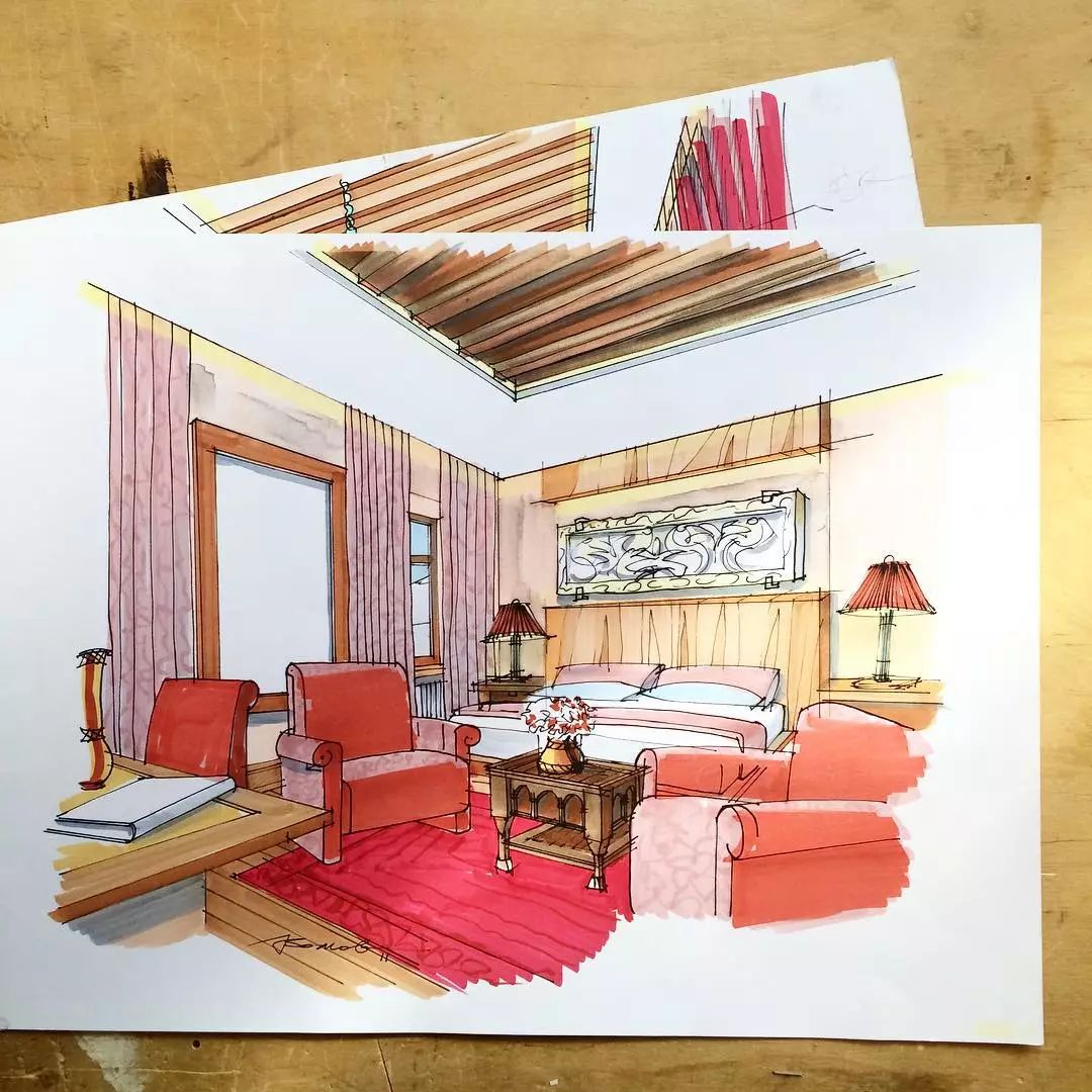 手绘马克笔设计表现欣赏!