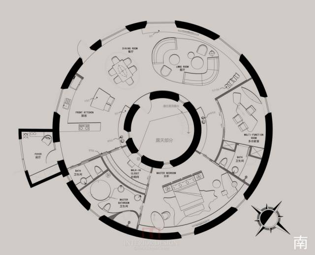 一个圆形户型的平面方案,更精华的15个作品-设计头条