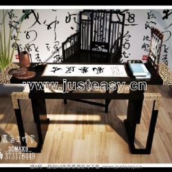 新中式实木条案玄关台书桌3d模型