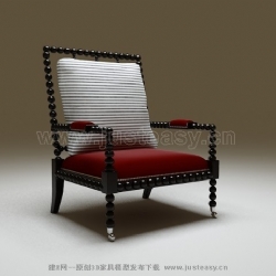 现代单人扶手椅3d模型