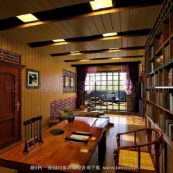 现代中式书房