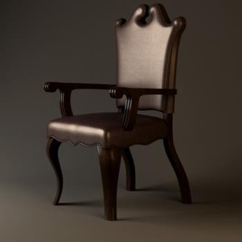 新古典简欧休闲餐椅3d模型