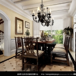 欧式美式别墅餐厅餐桌椅