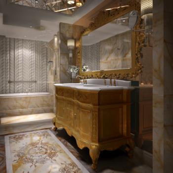 欧式古典雕花镜子卫生间浴室台盆