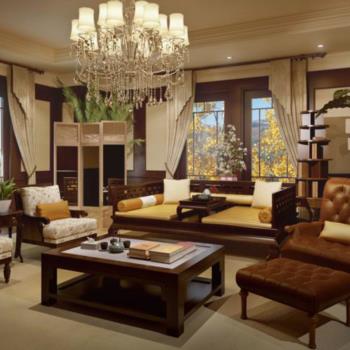 美式客厅沙发椅组合3d模型