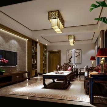 中式客厅沙发椅子组合3d模型