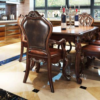 大千家具凡尔赛美式欧式方形餐桌椅柜子