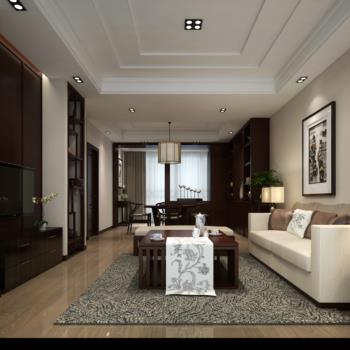 中式客厅-简3d模型