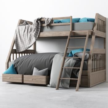 现代儿童双层床3d模型