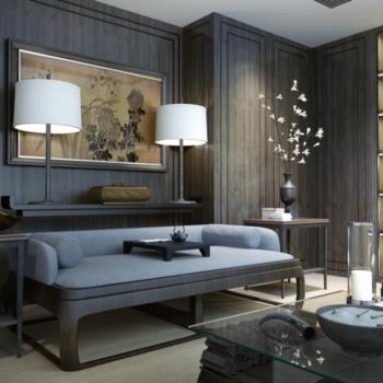 现代新古典客厅沙发茶几组合3d模型