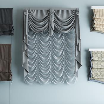 厨卫布艺窗帘折帘卷帘