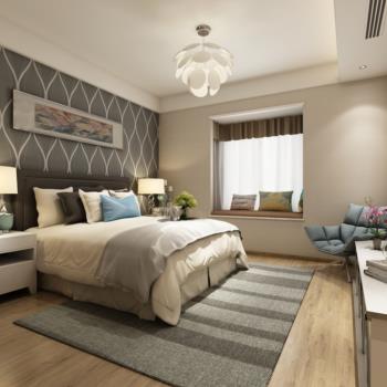 现代清新卧室3d模型