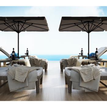 阳光海岸躺椅组合3d模型