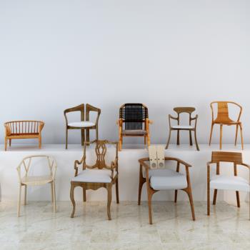 现代艺术圈椅3d模型