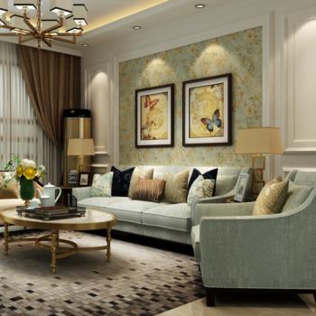 美式欧式客厅沙发3d模型