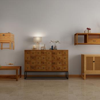 新中式实木家具组合3d模型