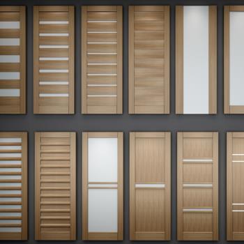 现代日式木门玻璃门百叶门组合