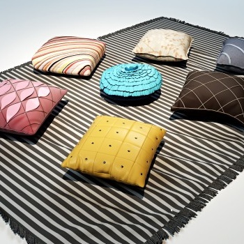 抱枕|地毯|靠枕|家纺组合3d模型