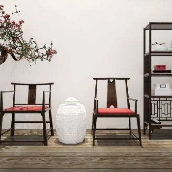 新中式椅子高柜3d模型