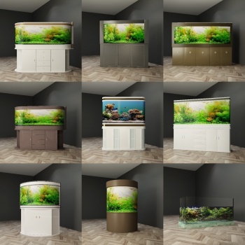 鱼缸水族箱3d模型