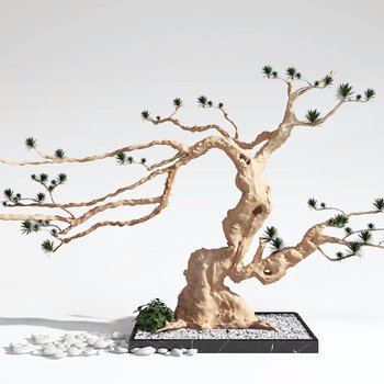 新中式景观树枝摆件
