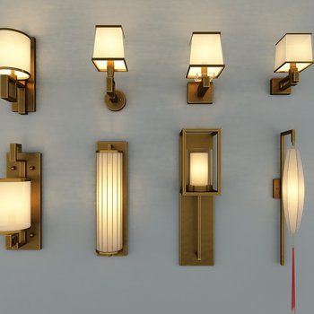 新中式壁灯3d模型