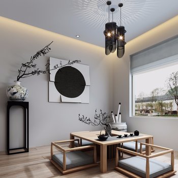 千寻软装艺术设计 新中式茶室