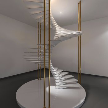 现代旋转楼梯3d模型