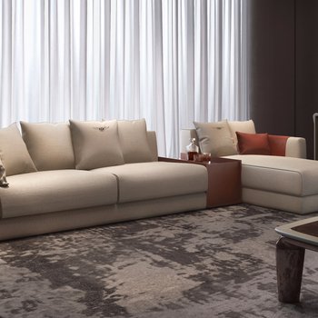 意大利 宾利 Bentley Home现代沙发茶几组合3d模型