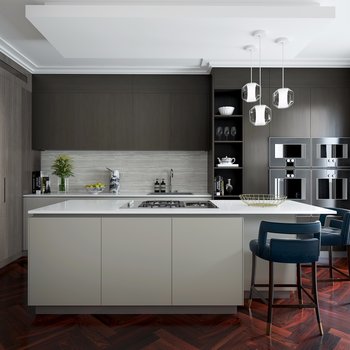 伦敦设计事务所 Oliver Burns设计Beau House精致的当代风格公寓现代厨房3d模型