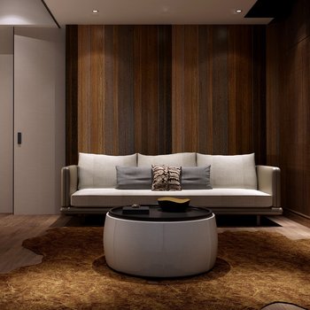 惹雅设计权境——现代质感住宅多人沙发3d模型