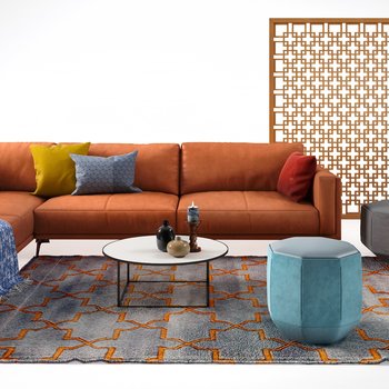荷兰 Leolux 现代沙发茶几组合3d模型