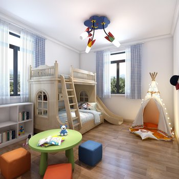 北欧儿童房3d模型